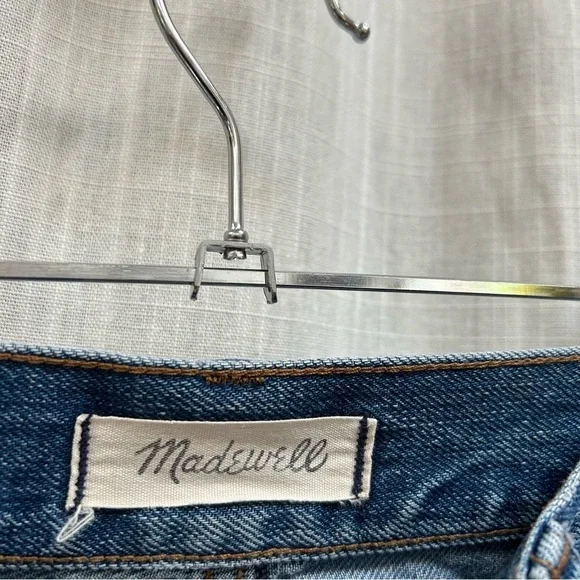 Madewell perfect vintage Jean medium indigo wash distressed raw hem size 25 - Picture 6 of 15